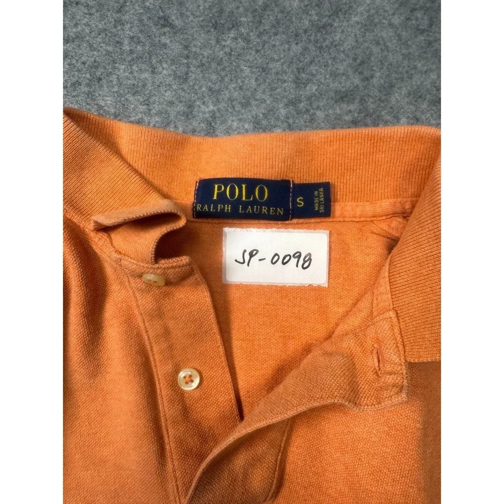 Polo‎ Ralph Lauren Shirt Mens Small Orange Site Slits High Low Hem Golf Tennis